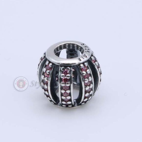 Authentic PANDORA Pink Openwork Pavé Barrel Charm - 791115CZS - Picture 9 of 10